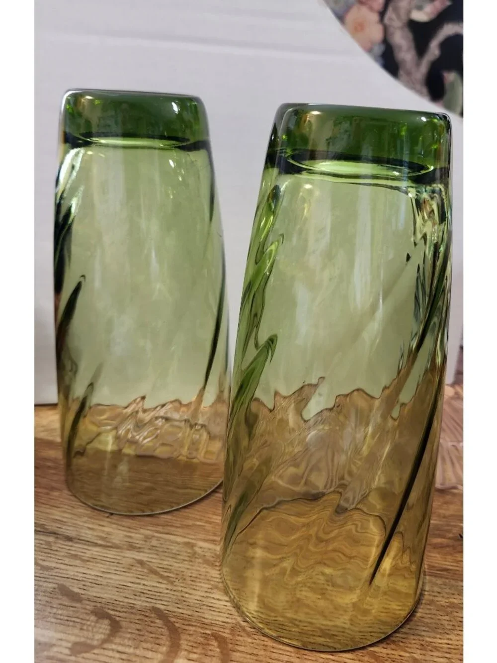 Optic Drinking Glasses Avocado Green Tall Tumblers